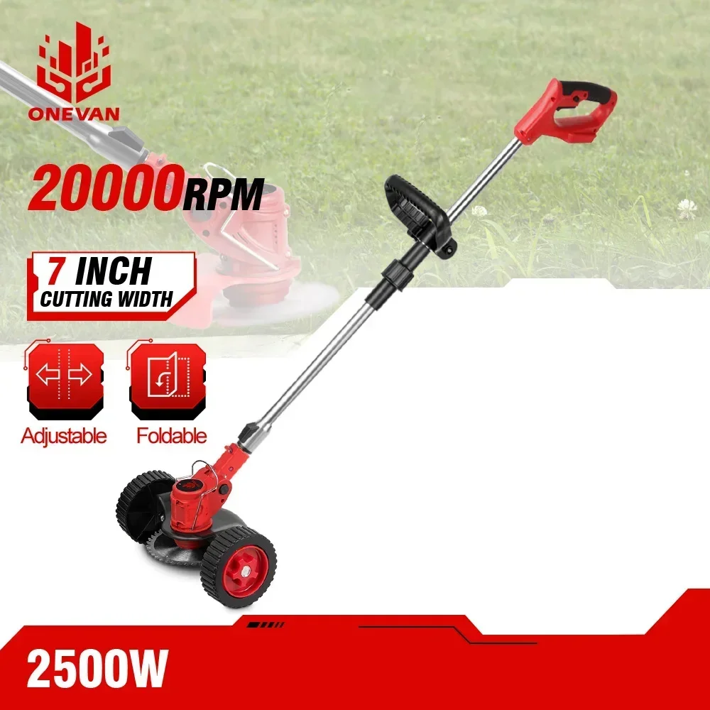 Cortador de grama elétrico 2500w, 20000rpm, sem fio, comprimento ajustável, ferramenta elétrica de jardim para bateria makita18v