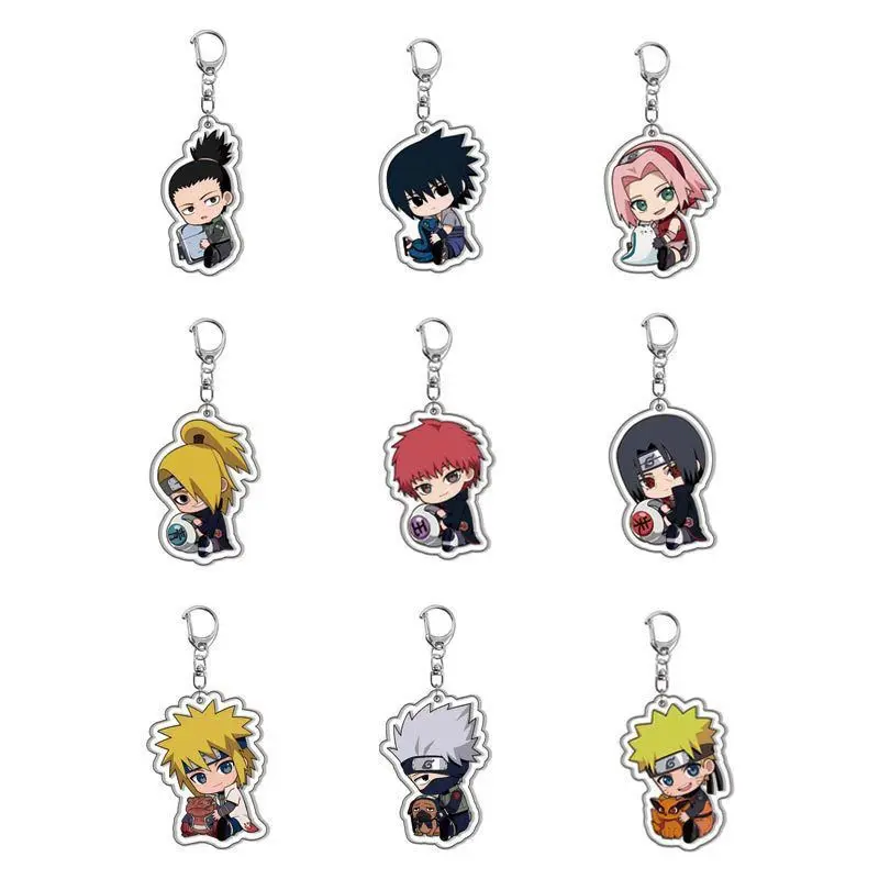 5Cm Naruto Uzumaki Naruto Uchiha Sasuke Haruno Sakura Hatake Kakashi Action Figure Model Keychain Key Chain Pendant Toys Gift