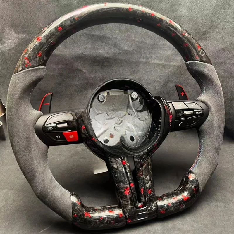 For BMW F30 F10 F31 F20 F25 F22 F36 F33 Private custom forged carbon fiber multifunctional steering wheel with suede grip