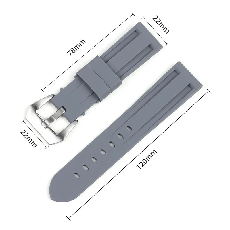 Ремешок сменный силиконовый для мужских и женских часов, резиновый спортивный браслет для Panerai, 20 мм 22 мм 24 мм 26 мм