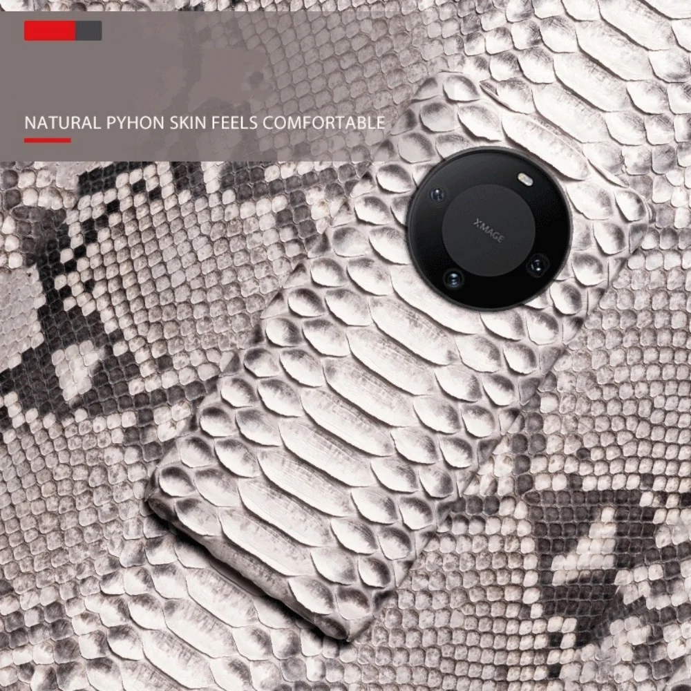 

Натуральный чехол из необработанной кожи питона для Huawei Mate60 70 80 Pro Max RS, задняя крышка с ощущением кожи