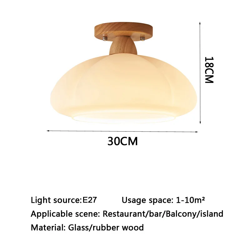 Japanese Style Cream Wind Log Ceiling Light Retro Hallway Entrance Bedroom Cloakroom Balcony Lighting Fixture