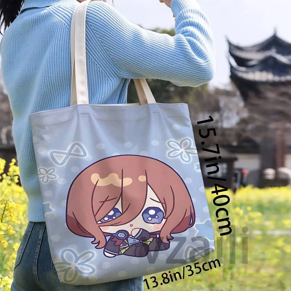 The Q-Quintessential Q-Quintuplets Female Printed Versatile Student Portable Office Handbag Bento Bag Handbag Sail Bag