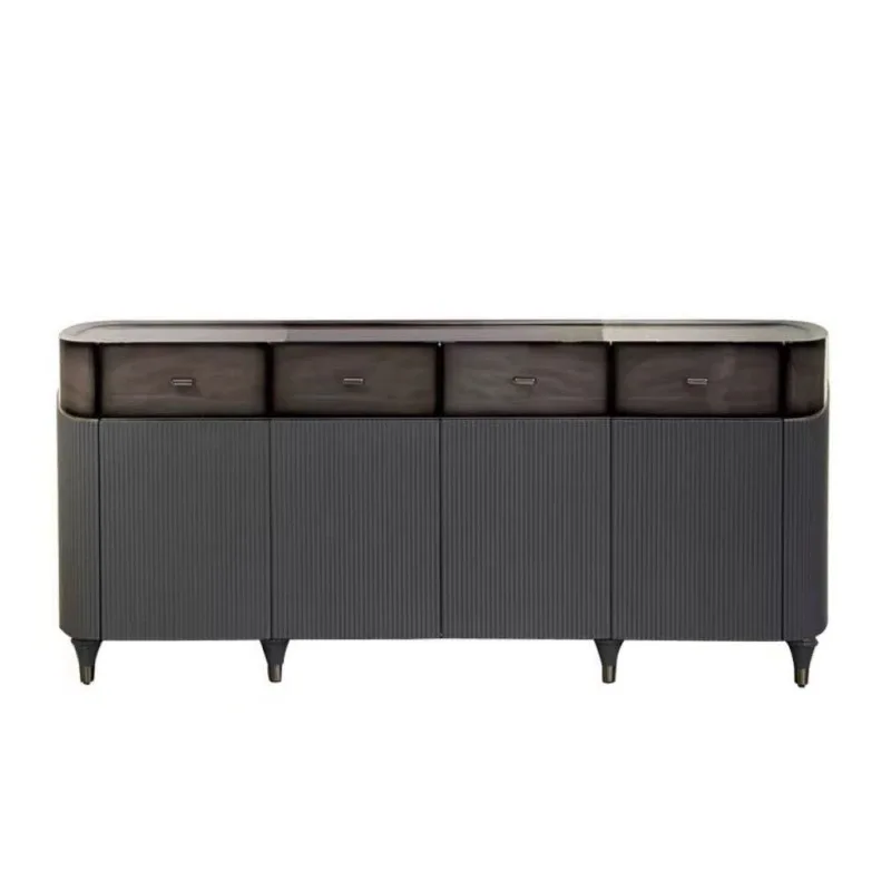 

Italian large flat leather sofa light luxury villa living room high-end sofa Hong Kong-style Bentley style