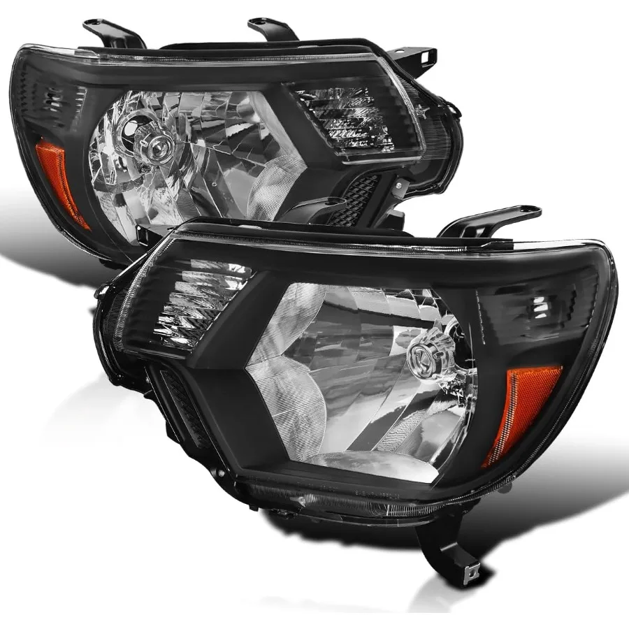 

Black Headlights Compatible with 2012-2015 Tacoma L+R Pair Head Light Lamp Assembly