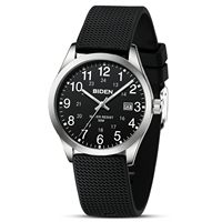 BIDEN Men's Watch Simulated Quartz Sports Men's and Women's Watch 30 Waterproof Second Hand Luminous Easy to Read Dial