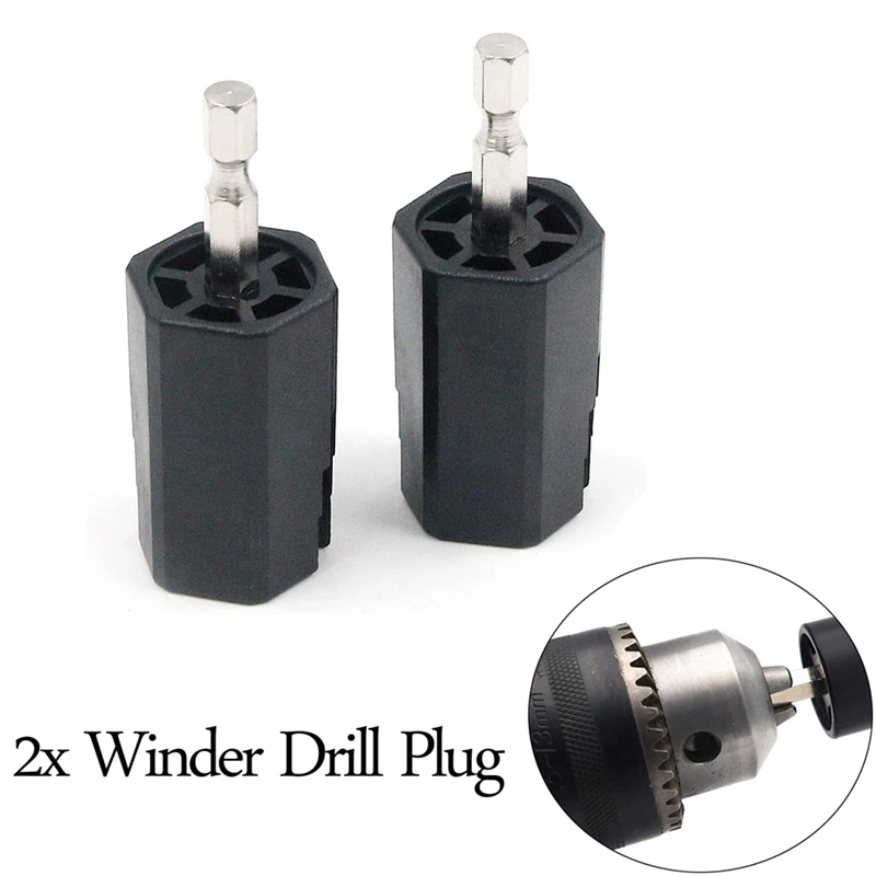 New 2Pcs String Winder Tuning Peg Puller Replace Electric Drill For Guitar Bass Repair Tool Kit