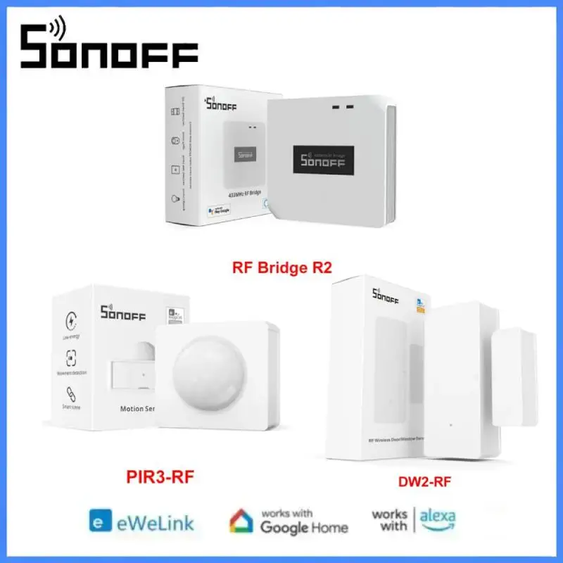 SONOFF RF Bridge R2 433MHz RF Wi-Fi Wireless Gateway Smart Scene Home Security Support DW2-RF PIR3-RF Sensor Via EWeLink Alexa