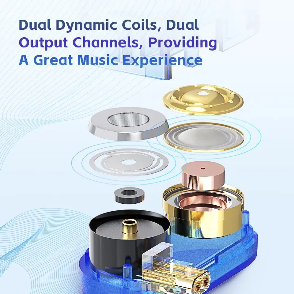 CVJ-Luki سماعة رأس للألعاب مزدوجة الهزازة داخل الأذن ، اهتزاز احترافي ، 10: HD ديناميكية مع ميكروفون