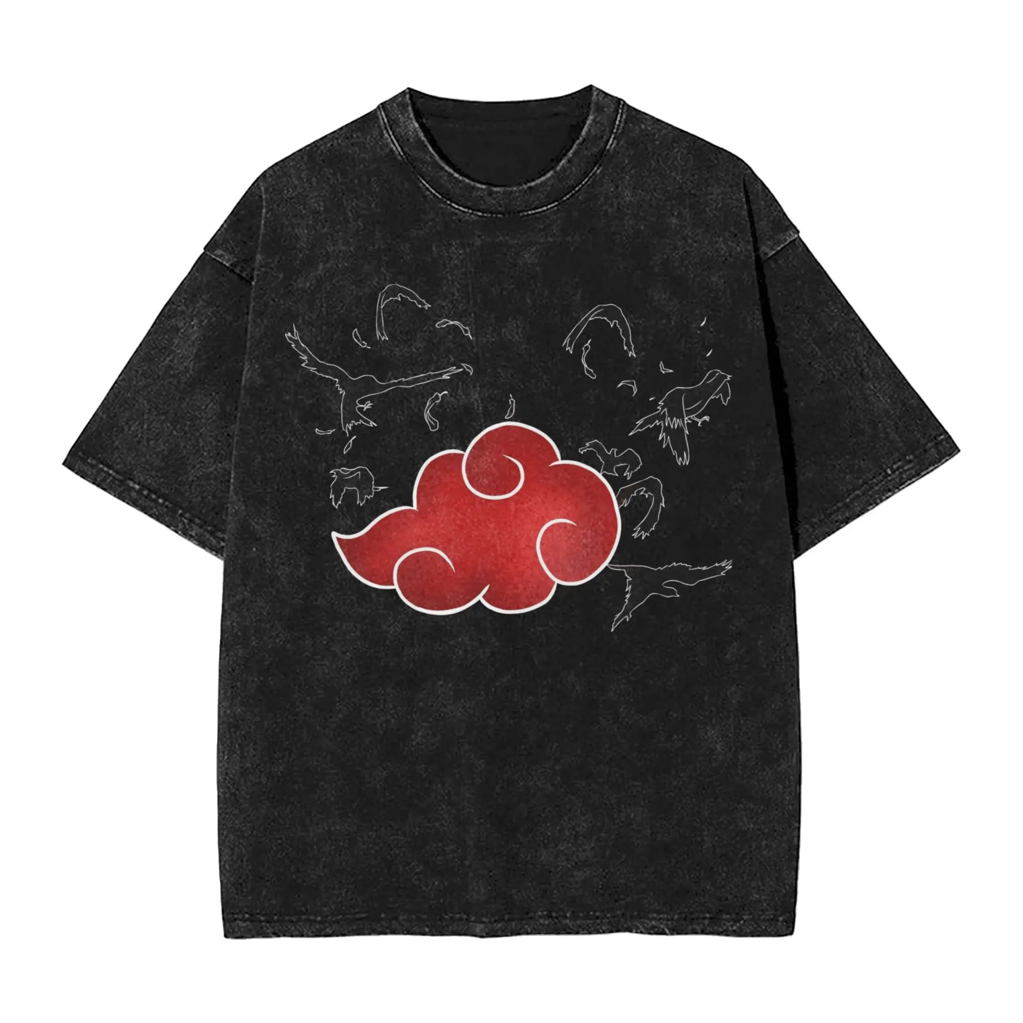 Doodle Akatsuki Narutoes Anime Uchiha Itachi T Shirt Hip Hop Washed  Street T-Shirt Novelty for Men Women Tops Streetwear  Tees
