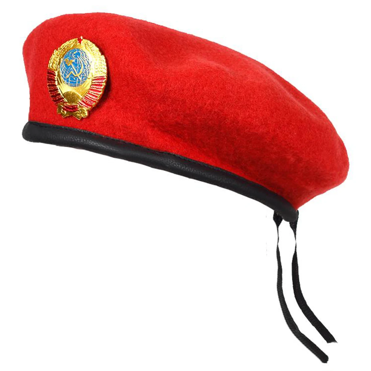 Unisex-Baskenmütze mit CCCP-Nationalemblem-Brosche für Männer und Frauen, Malermützen, Herbst-Winter-Warme Baskenmützen, Flache Kappen – Detail 3