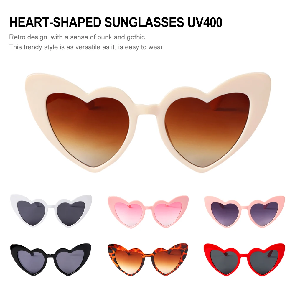 

Mini Heart Sunglasses Women Cat Eye Sun Glasses Female Retro Love Heart Shaped Glasses Ladies UV400 Protection Party DIY Decor