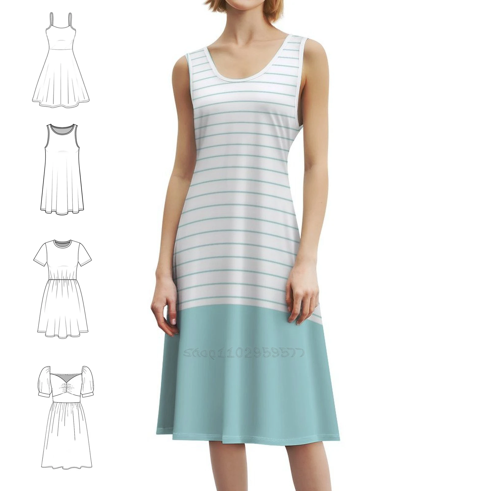 

Stripe Pattern With Colour Block Preppy Style Mini Dress For Women A-Line Loose Fit Casual Day Dress Stripes Pattern Vector