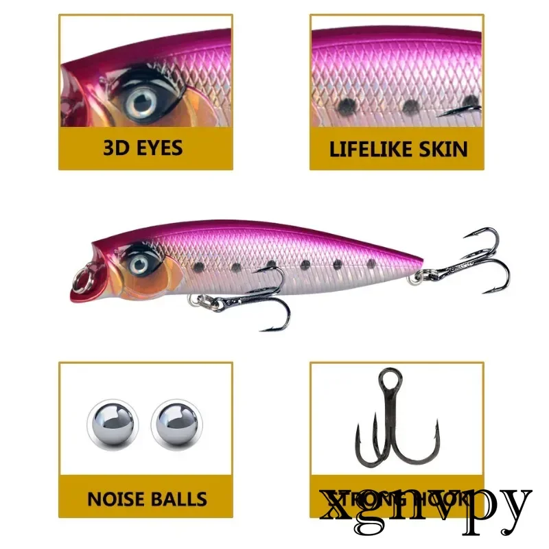 Xgnvpy New Floating Bait, Luya Bait Fresh Water Bass Must Kill Surface Simulation Bait, High Quality, 6 Colors, 9.2 Cm, 11.5 G