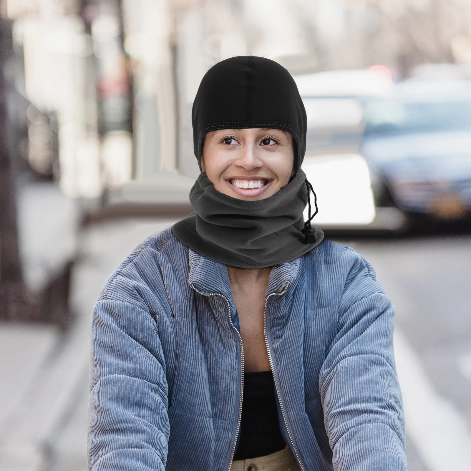 

Warm Neck Cover Scarf Drawstring Gaiter Simple Sleeve Mask Polyester Hiking Accessory Outdoor Winter Fashion Men Women Camping