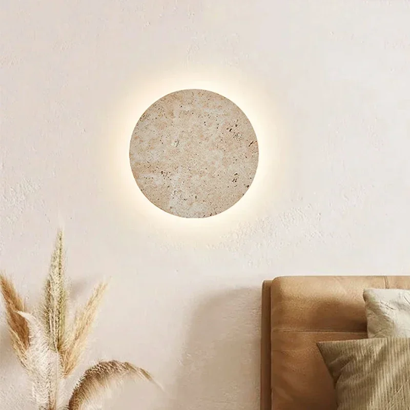 2026 Natural Yellow Cave Stone Led Sconce Lamp Nordic Minimalist Wabi Sabi Home Decoration Living Room Bedside Corridor Wall Lig