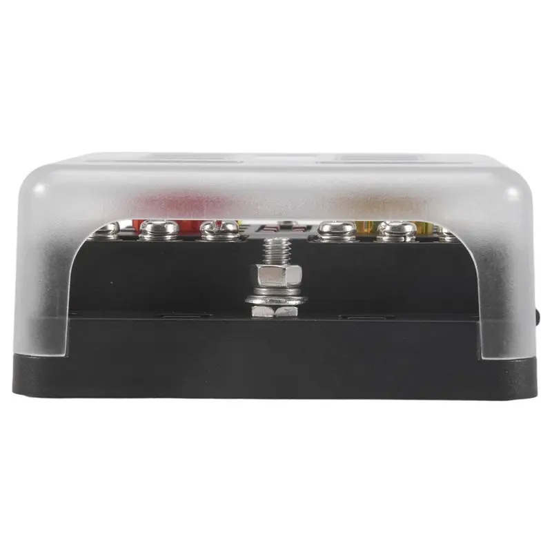 A13F-6-Way Waterproof Fuse Block,With LED Indicator 12 Circuits With Negative Marine Fuse Box For Dc 12/24V Car Boat RV Truck