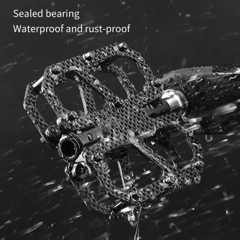 

Carbonfiber Bike Pedals With Aluminum Axles Antilsip Studs For Mountain Bikes