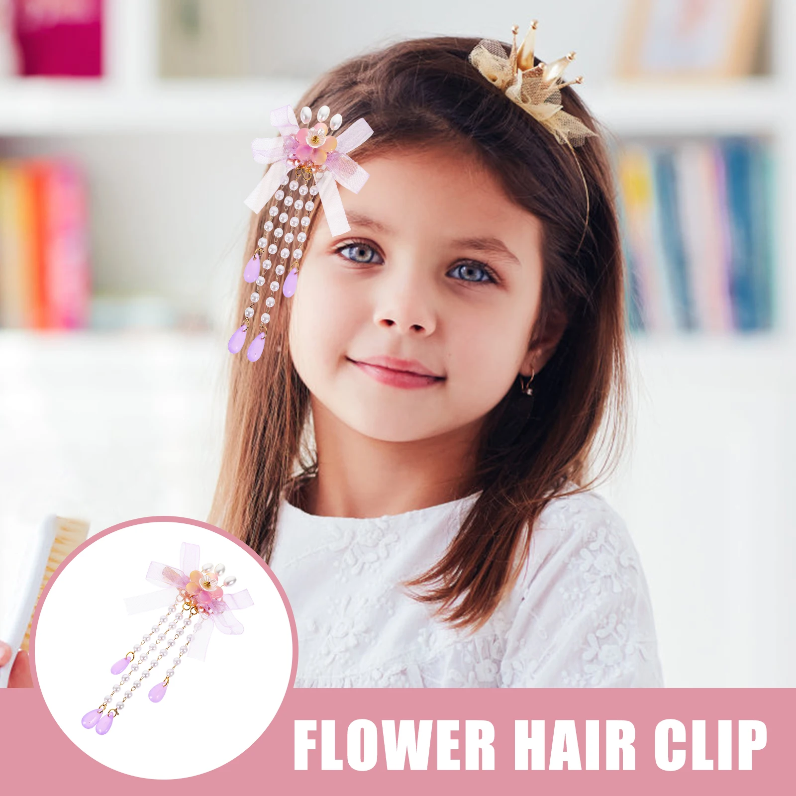 

2pcs Flower Tassel Hair Clips Hairpin Retro Hair Accessories Chinese Style Beaded Decor Metal Hairpin For Daily Party Use