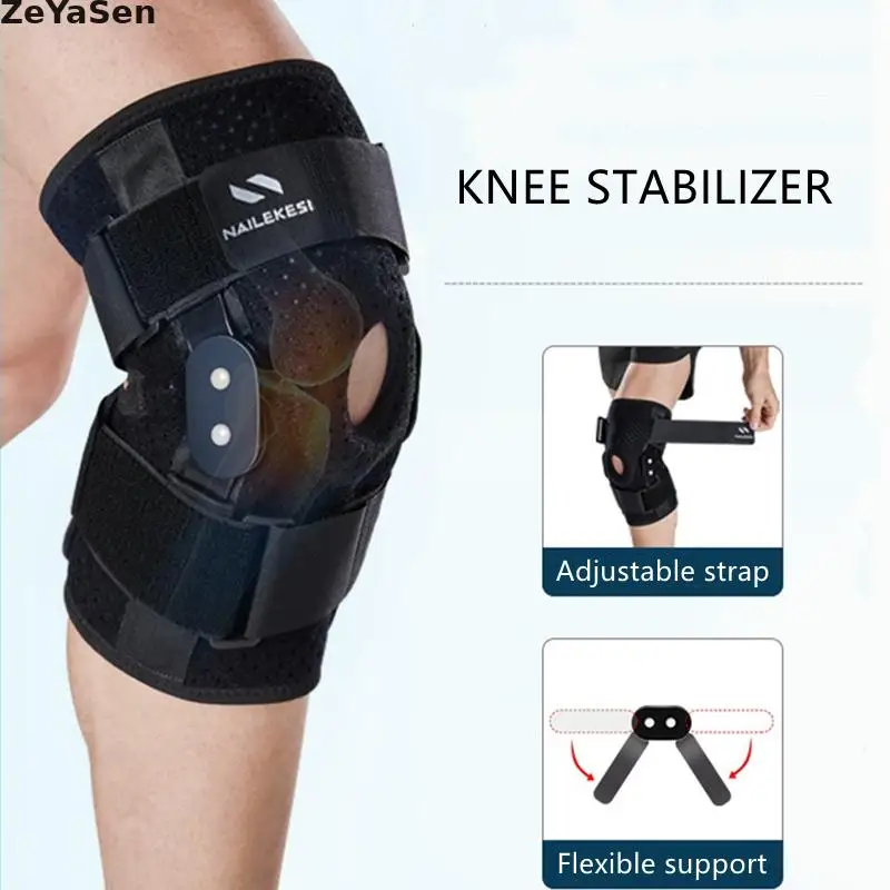 1PCS Hinged Knee Pads Brace for Sports Joints Arthritis Meniscus Tear Pain Adjustable Patella Protector Knee Support Kneepads