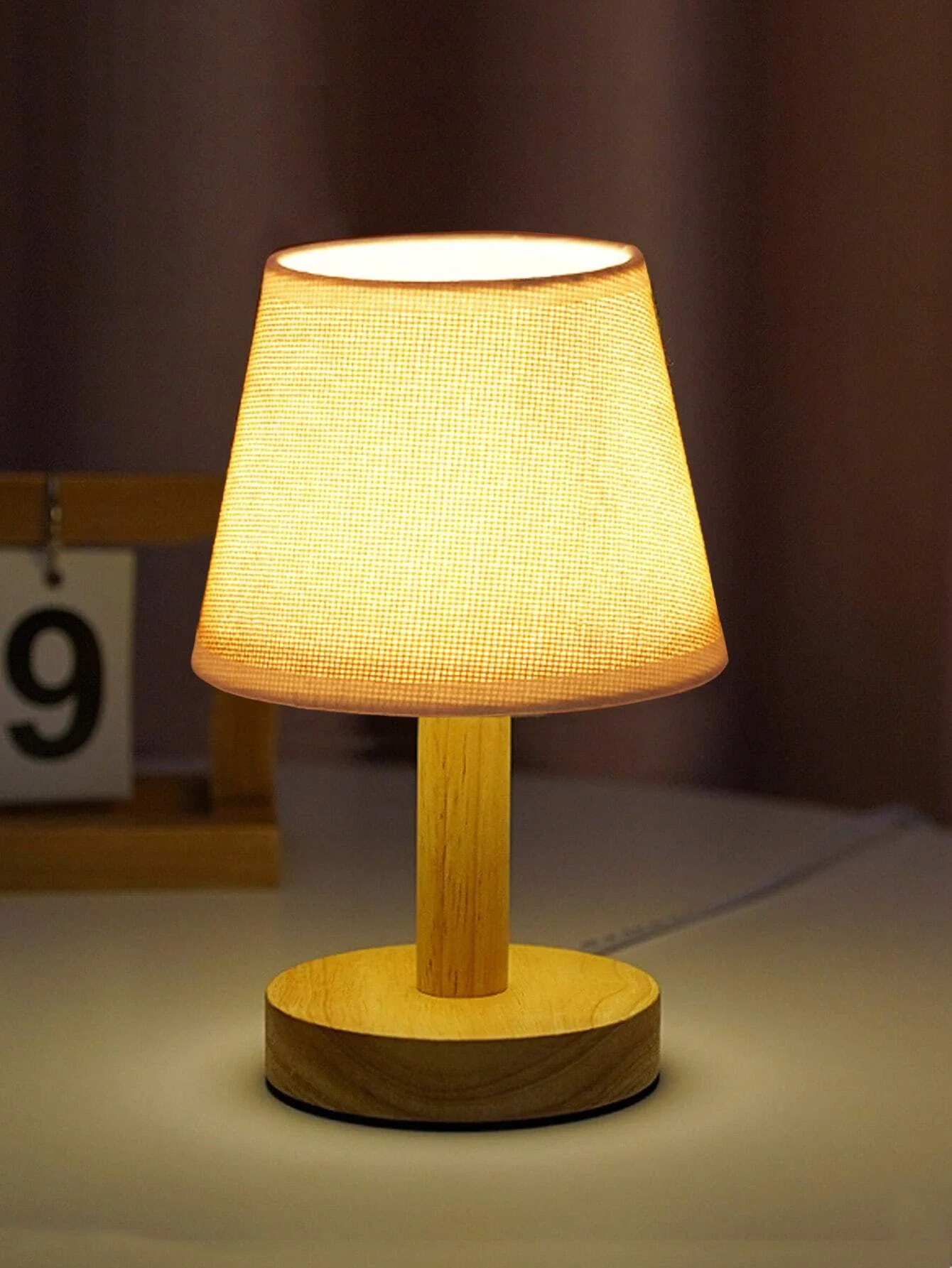 1pc Wooden Table Lamp, Warm Lightness Desk Lamp For Donut lamp Led light Noguchi lamp Night stand lamp Crystal lamp Korean lamp