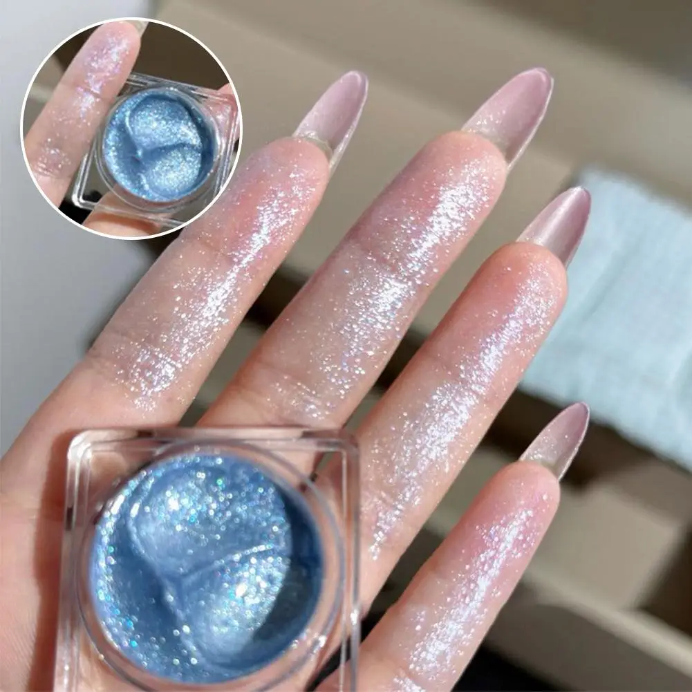 Glitter Eyeshadow Palette Makeup For Pink Blue Eyes Monochrome Glitter Eyeshadow Pearl White Silver Shimmer Eyeshadow D0O8