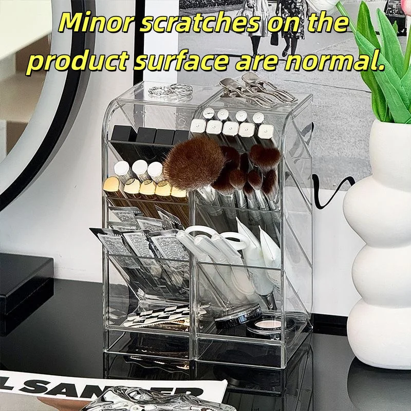 1 PC Transparent Desktop Storage Box for Home and Office, Multi-layer Storage Rack for Dressing Table and Bathroom