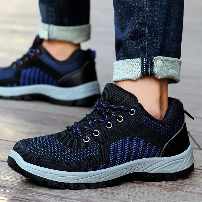Anti Static Steel Toe Safety Shoes Men Anti Smash Anti Puncture Breathable Soft Sole Outdoor Work Boots Protective Footwear