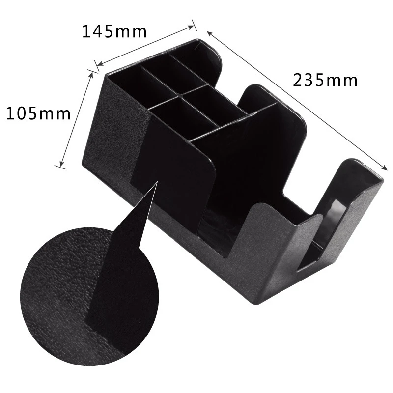 

3 Pack Bar Caddy with 6 Compartments,Dispenser Straw Organizer Black