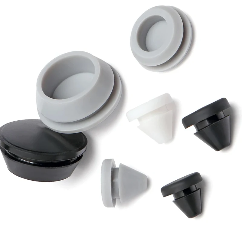 Silicone Rubber Cap for Protection, Soft Black Plate, Hole Sealing, Anti-slip Foot Pad, Seismic and Anti-Coll Round Hole