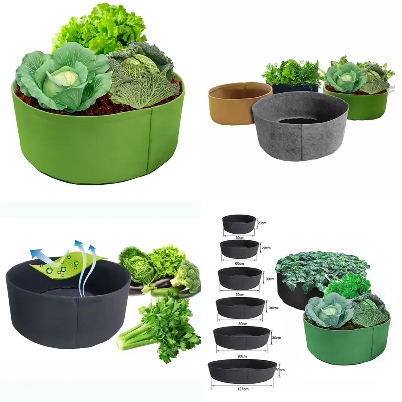 60x20cm Non Woven Fabric Planting Bag Custom Length Green Garden Grow Bags Gardening Supplies for Vegetables Flowers Herbs