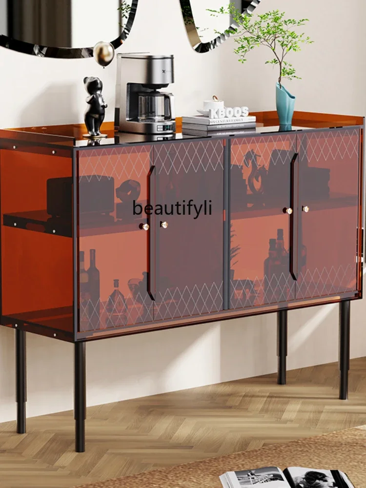 New style Acrylic Sideboard Kitchen Storage Cabinet Living Room Entrance Home Wine Cabinet Storage Rack ss 7304