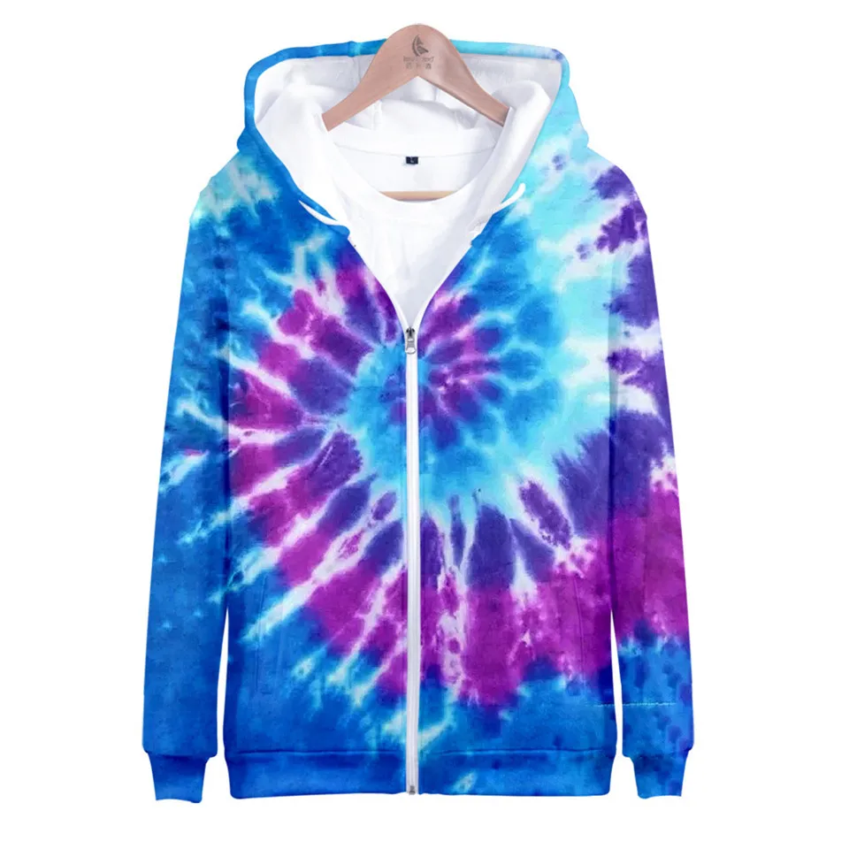 Krawatten farbe 3d gedruckt Hoodie Männer Frauen Mode Persönlichkeit Spirale bunte Hoodies Sweatshirt Harajuku Jacke Mantel Kleidung