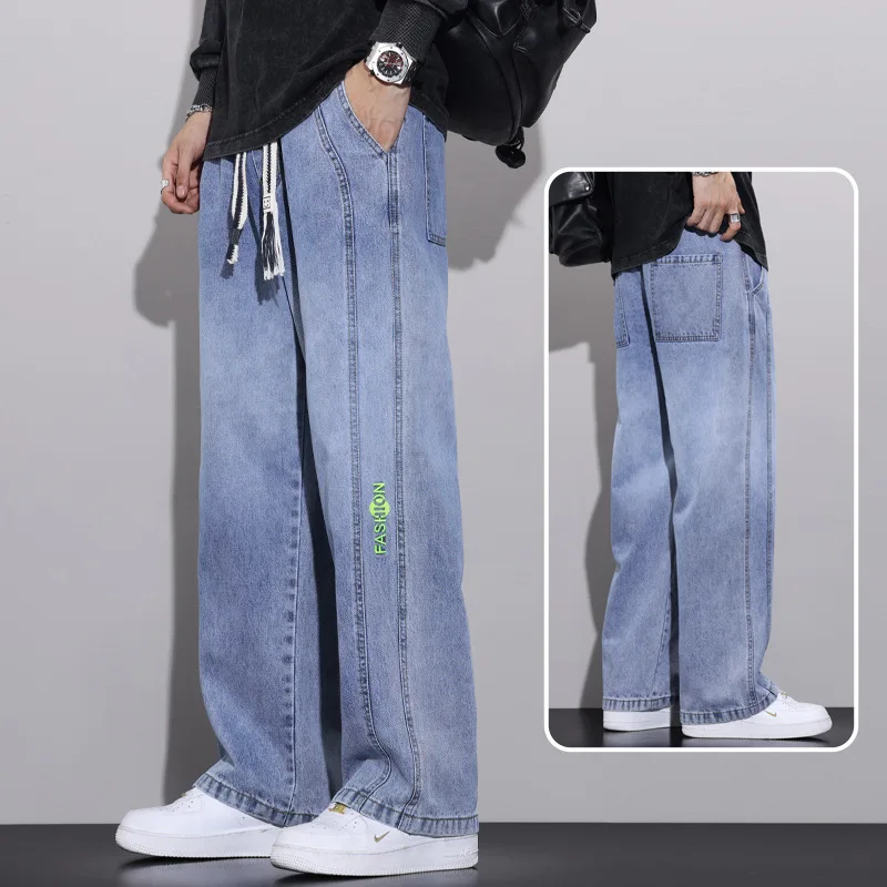 New Vintage Wide Leg Jeans Pants Men Trousers Korean Fashion Loose Casual Straight Jeans Y2k Streetwear Men Clothing