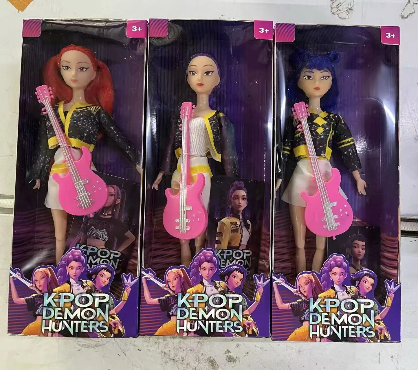 

K-POP Demon Hunters Dolls with Pink Guitar, 3+ Kids Fashion K-Pop Toys, Multiple Styles, Collectible Idol Gifts