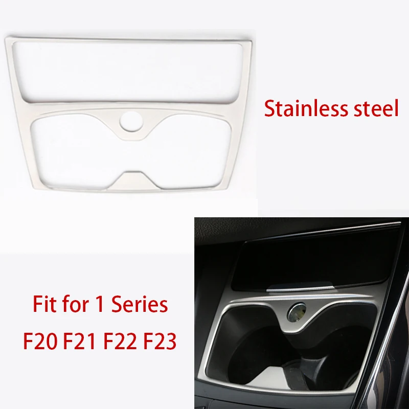Chrome Car Styling Interior Center Control Water Cup Holder Cover Trim frame For BMW 1 Series F20 F21 F22 F23 2012-18 Accessory