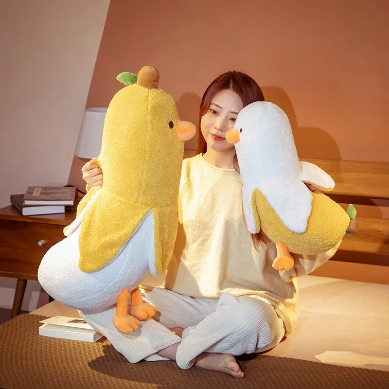 50/70cm New Creative Banana Duck Plush Toys Pillow Soft Down Cotton Cartoon Sleeping Home Sofa Bed Decoration Girl Gifts