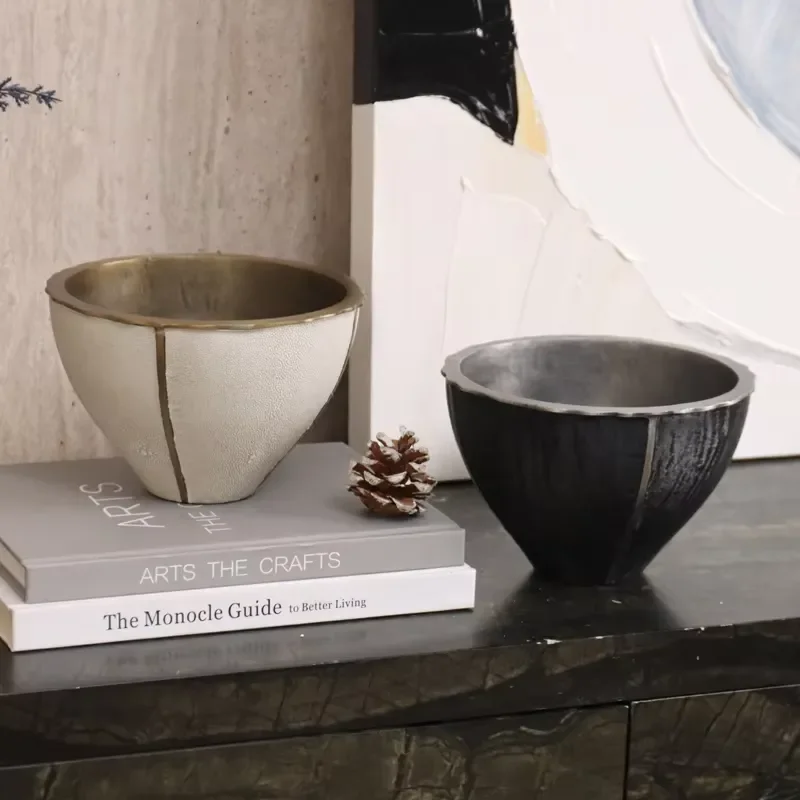 Modern minimalist marble bowl and plate set, suitable for home decoration, non-toxic, suitable for business gifts