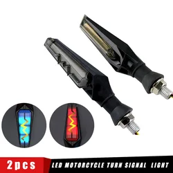 2Pcs/set Motorcycle Turn Signals S-shaped Electrocardiogram Amber Flashers Dual Color Yellow Flowing Turn Signal Lamp