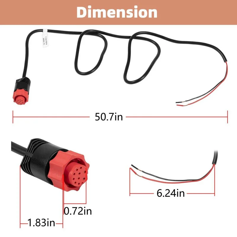 000-4802-001 hds/elite/haken stromkabel, 3 fuß, 2-draht-strom für low rance hds, elite fs, elite ti2, haken, mark boot zubehör