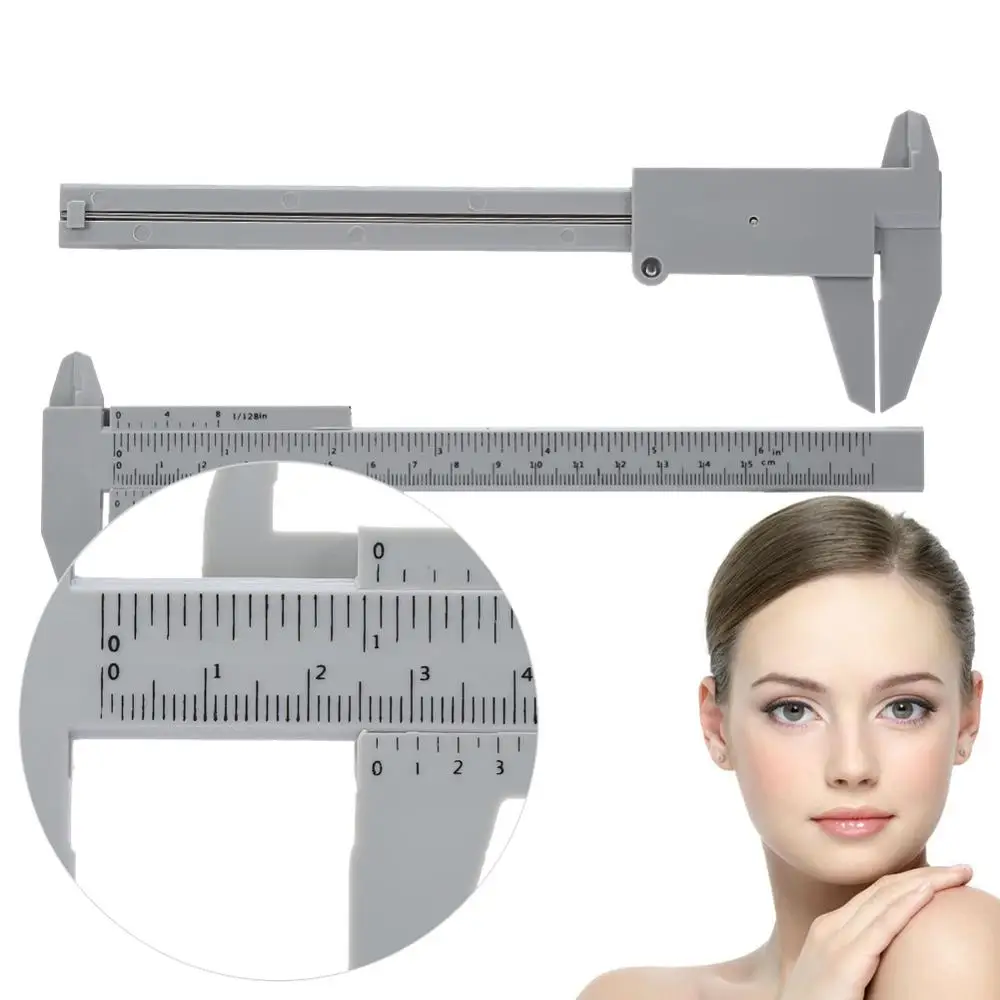 แบบพกพา150มม.พลาสติกคิ้ววัด Vernier Caliper Tattoo Microblading Caliper ไม้บรรทัดถาวรแต่งหน้าเครื่องมือวัด