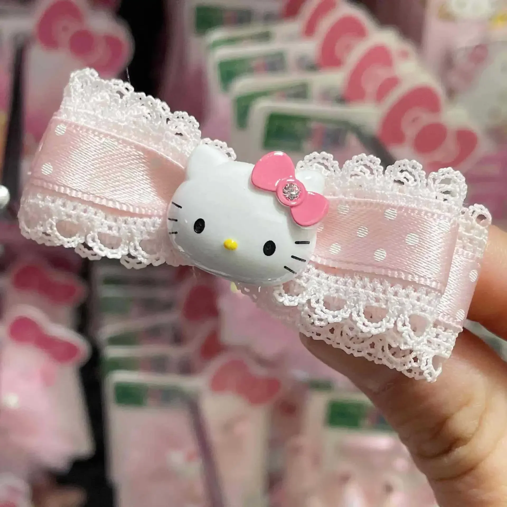 Hello Kitty Hairclips Kawaii Hair Accessories Sanrio Baby Girl Bows Hair Clip Headbands Ties Fashion Hairties Toddler Girl Fall