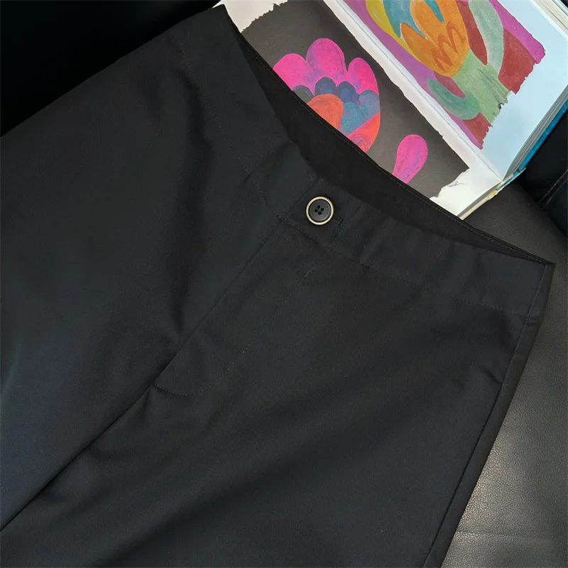 Women's pants 2026 Spring new low waisted slim fit straight leg pants High quality pure cotton curved knife pants wide leg pants