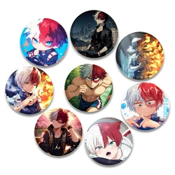 Cartoon Figure Todoroki Shoto Badge Anime My Hero Academia Brooches Bag Decor for Fans Collection Gift Pins Handmade Accessory