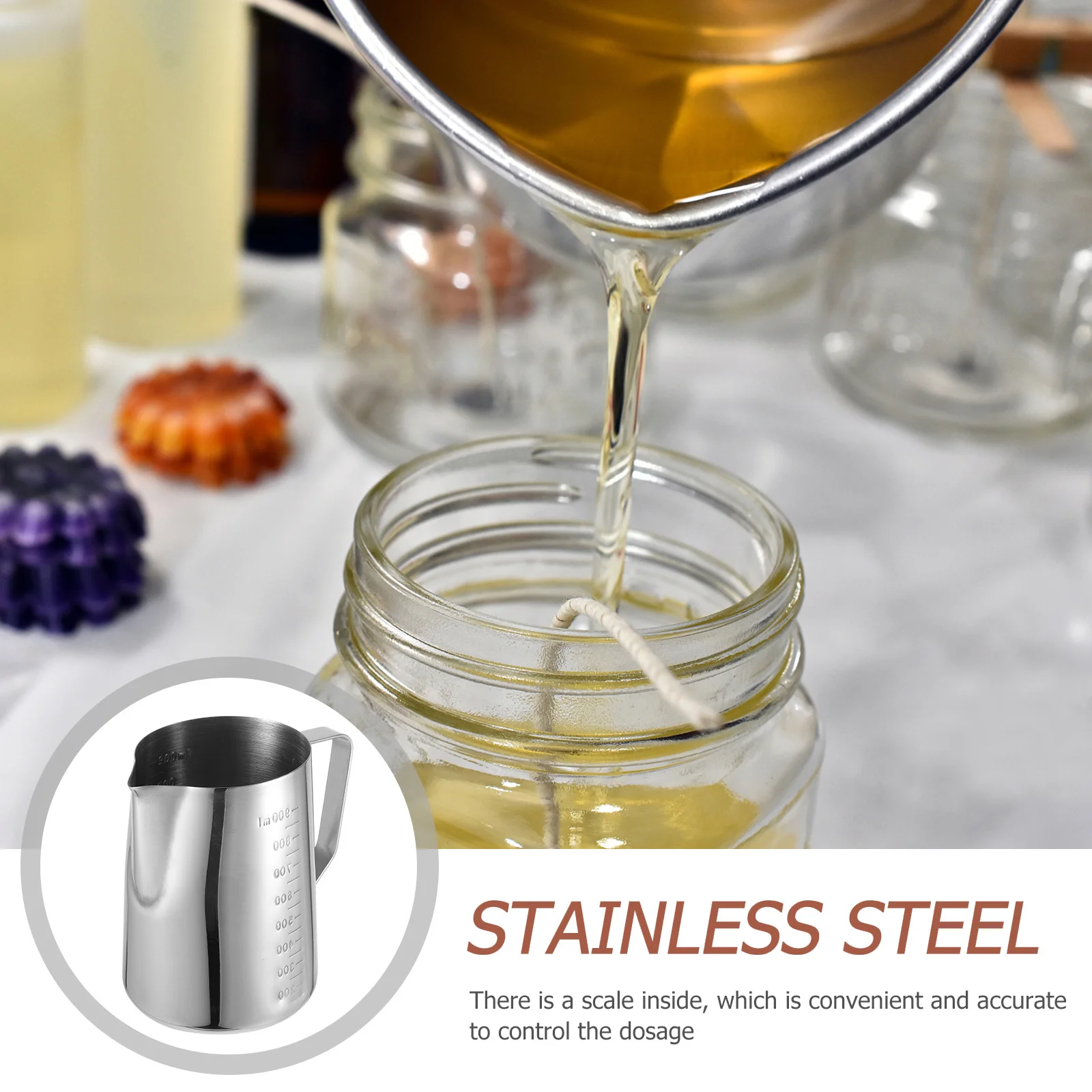 

1pc Stainless Steel Pouring Pitcher Large Wax Melting Pot For Diy Scented Making Melt Cup Alloy Lipstick Diy