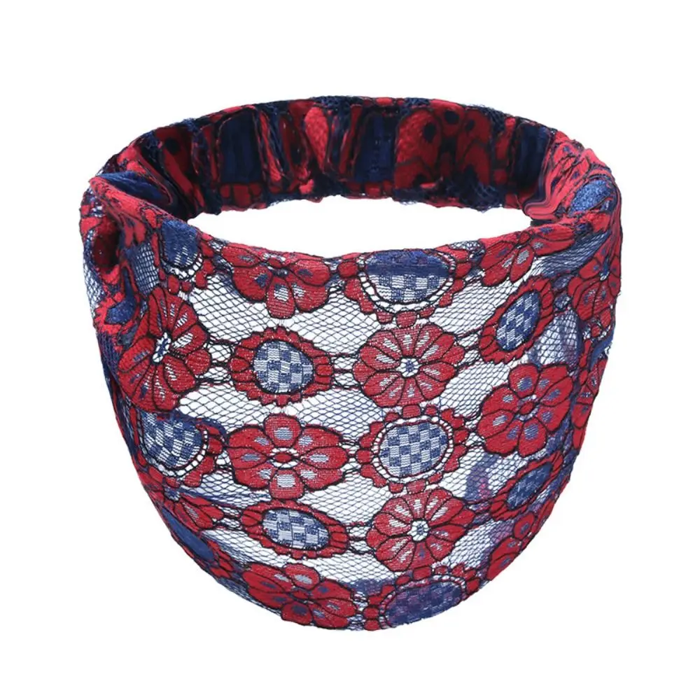 

Fashion Non Slip Mesh Flower Headband Hollow Lightweight Lace Hairbands Headdress Headwear Wide Side Head Wrap Wash Face