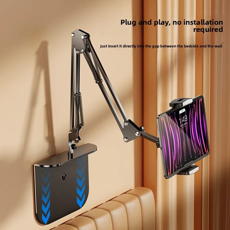 Hidden Bedside Lazy Phone Tablet PC Stand No Clamp Cantilever Overhead Shooting Holder for TikTok Douyin Video Binge Watching TV