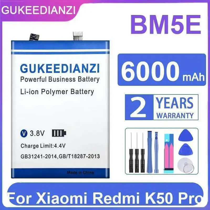 

BM5E большой емкости для Xiaomi Redmi K50 Pro, долговечный аккумулятор для мобильного телефона 6000 мАч
