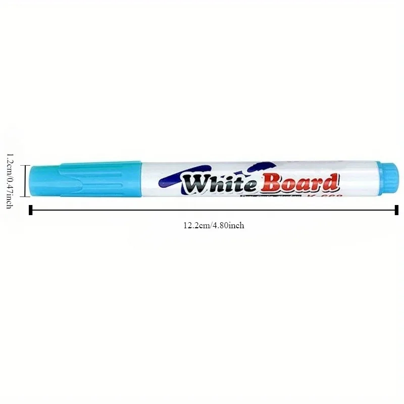8/12PCS Colorful Floating Erasable Washable Whiteboard Markers for Students, Teaching, and Office Use - Water-Based Marker Pens