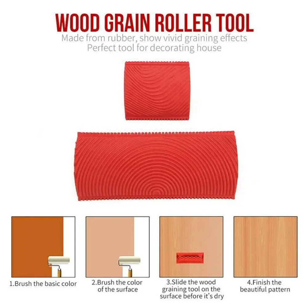 Art Embossing Imitation Wood Graining Brushing Painting Tools Wall Painting Home Decoration Roller Brush Wood Graining Tool
